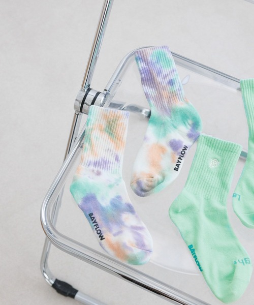 BAYFLOW（ベイフロー）の「タイダイソックス(KIDS)（ソックス/靴下・キッズ・ブルー/ピンク/その他1/パープル/その他2・MEDIUM/LARGE）」の4枚目の写真