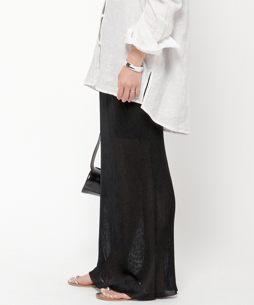 AP STUDIO（エーピーストゥディオ）の「シアーリブマキシスカート（スカート・レディース・ブラック・36/38）」の12枚目の写真
