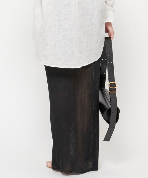 AP STUDIO（エーピーストゥディオ）の「シアーリブマキシスカート（スカート・レディース・ブラック・36/38）」の14枚目の写真