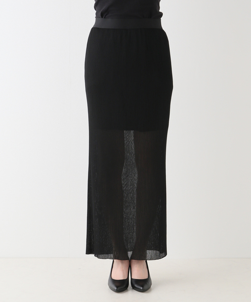 AP STUDIO（エーピーストゥディオ）の「シアーリブマキシスカート（スカート・レディース・ブラック・36/38）」の8枚目の写真