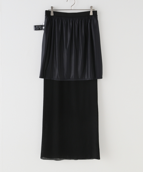 AP STUDIO（エーピーストゥディオ）の「シアーリブマキシスカート（スカート・レディース・ブラック・36/38）」の7枚目の写真