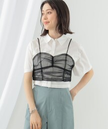 Ray BEAMS | Ray BEAMS / チュール ギャザー ビスチェ(キャミソール)