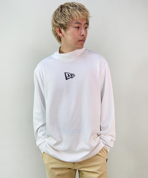 NEWERA GOLF 長袖 モックネック ゴルフボール ホワイト XLサイズ ニューエラ（NEW ERA）（メンズ）ゴルフウェア 長袖 吸汗速乾