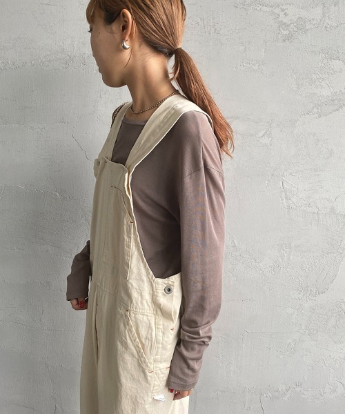 JEANS FACTORY Clothes（ジーンズファクトリークローズ）の「[Jeans Factory Clothes/ジーンズファクトリークローズ] クルーネック シアーTシャツ（Tシャツ/カットソー・レディース・ブルー/グリーン/グレイッシュベージュ/オフホワイト/ブラック/ライトグレー/ピンク・F）」の4枚目の写真
