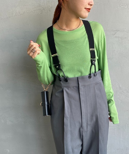 JEANS FACTORY Clothes（ジーンズファクトリークローズ）の「[Jeans Factory Clothes/ジーンズファクトリークローズ] クルーネック シアーTシャツ（Tシャツ/カットソー・レディース・ブルー/グリーン/グレイッシュベージュ/オフホワイト/ブラック/ライトグレー/ピンク・F）」の5枚目の写真