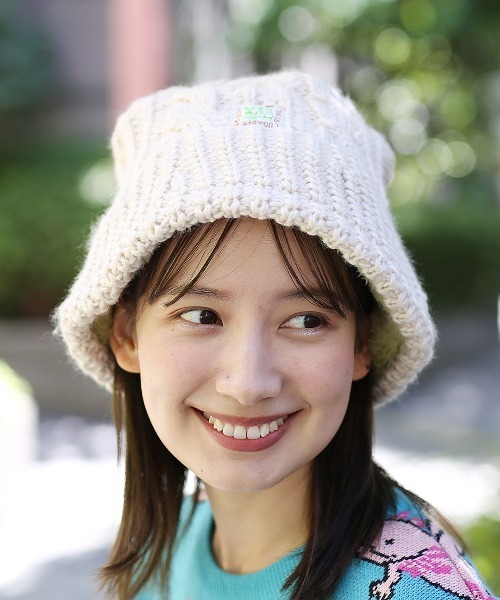 チチカカ（チチカカ）の「裏ボアニットバケットハット（ハット・レディース・ブラック/アイボリー/グレー・FREE）」の3枚目の写真