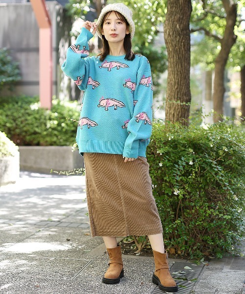 チチカカ（チチカカ）の「裏ボアニットバケットハット（ハット・レディース・ブラック/アイボリー/グレー・FREE）」の6枚目の写真