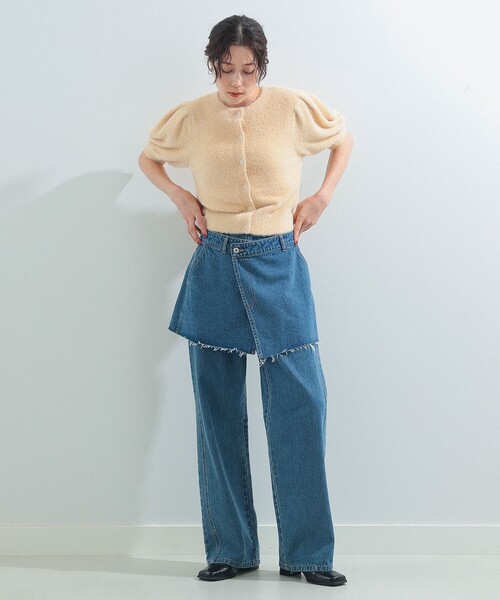 RayBEAMS/フェザーラメパフスリーブカーディガン