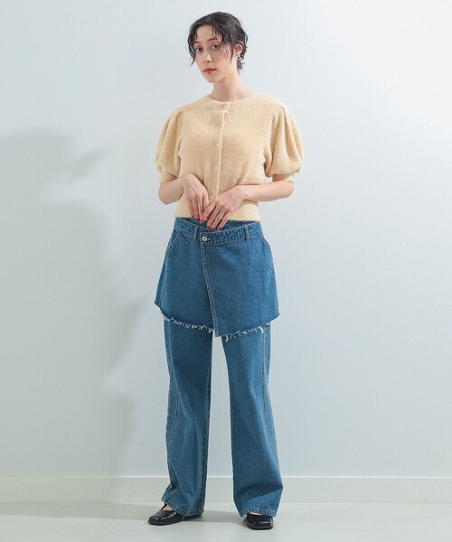 RayBEAMS/フェザーラメパフスリーブカーディガン