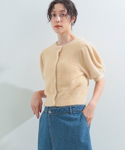 RayBEAMS/フェザーラメパフスリーブカーディガン