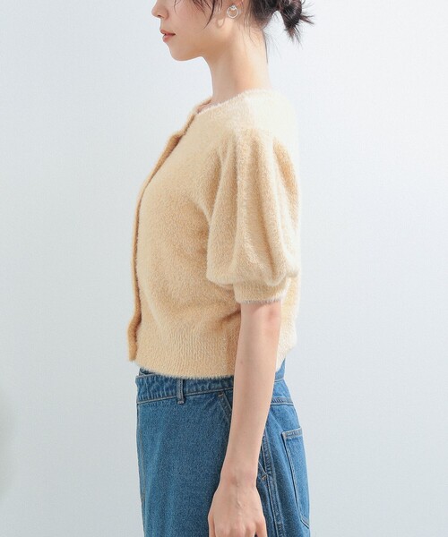 RayBEAMS/フェザーラメパフスリーブカーディガン