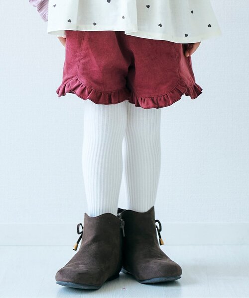 apres les cours（アプレレクール）の「裾フリルショートパンツ（その他パンツ・キッズ・その他3/エンジ/チェック/ブラウン・100/110/130/140/120/80/90）」の3枚目の写真