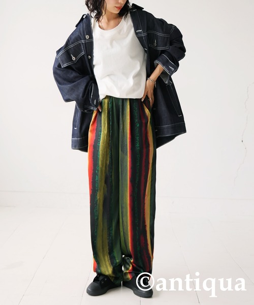 antiqua(アンティカ)の「レトロ柄テーパードパンツ(その他パンツ・レディース・ブルー/イエロー・FREE)」の9枚目の写真