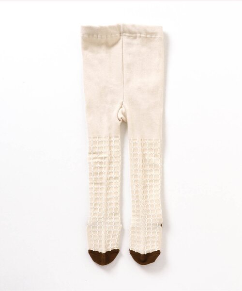apres les cours（アプレレクール）の「バイカラーワッフルタイツ（その他ベビーウェア・キッズ・カーキ/ラベンダー/アイボリー/その他2/マスタード・80）」の2枚目の写真