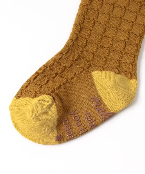 apres les cours（アプレレクール）の「バイカラーワッフルタイツ（その他ベビーウェア・キッズ・カーキ/ラベンダー/アイボリー/その他2/マスタード・80）」の18枚目の写真