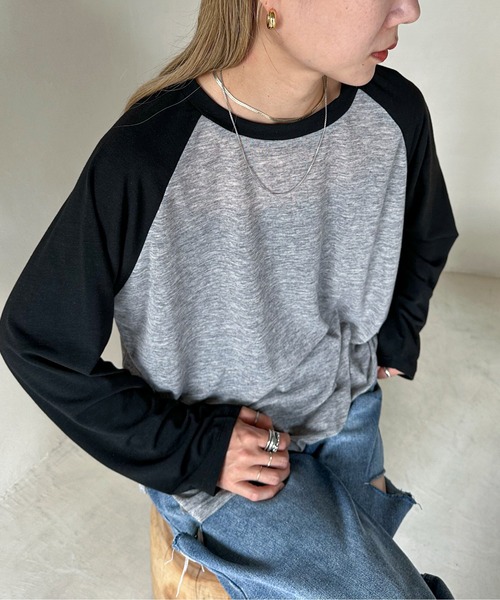 feepur（フェピュール）の「ラグランシアーロンTee（Tシャツ/カットソー・レディース・オフホワイト/グレー・MEDIUM）」の10枚目の写真