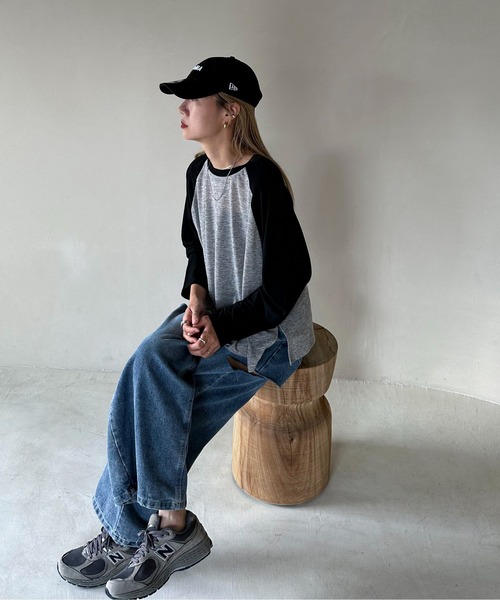 feepur（フェピュール）の「ラグランシアーロンTee（Tシャツ/カットソー・レディース・オフホワイト/グレー・MEDIUM）」の4枚目の写真