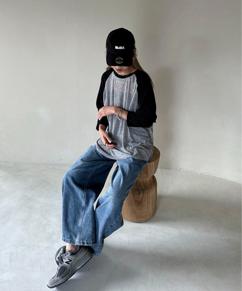 feepur（フェピュール）の「ラグランシアーロンTee（Tシャツ/カットソー・レディース・オフホワイト/グレー・MEDIUM）」の5枚目の写真