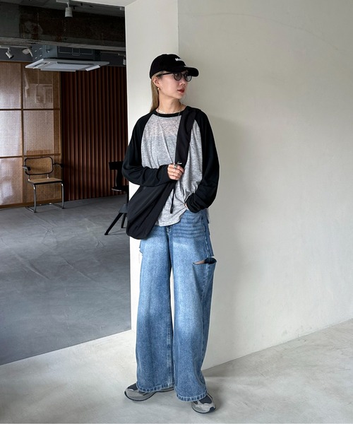 feepur（フェピュール）の「ラグランシアーロンTee（Tシャツ/カットソー・レディース・オフホワイト/グレー・MEDIUM）」の7枚目の写真