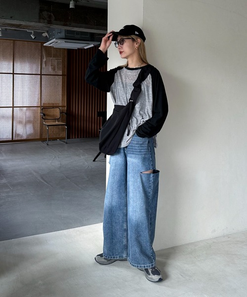 feepur（フェピュール）の「ラグランシアーロンTee（Tシャツ/カットソー・レディース・オフホワイト/グレー・MEDIUM）」の8枚目の写真