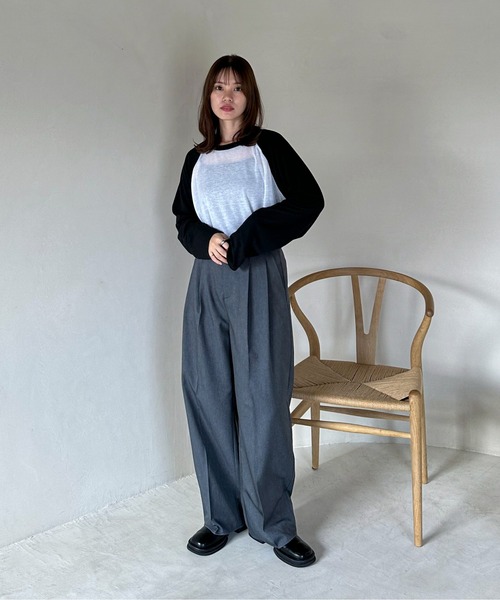 feepur（フェピュール）の「ラグランシアーロンTee（Tシャツ/カットソー・レディース・オフホワイト/グレー・MEDIUM）」の17枚目の写真