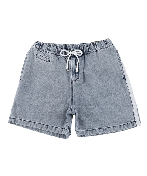 #Re:room（リルーム）の「サイドラインデニムショーツ（デニムパンツ・メンズ・ライトブラック/ライトブルー・LARGE/MEDIUM）」の2枚目の写真