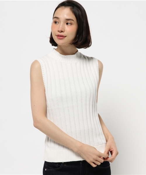 Chico（チコ）の「ハイネックRIBノースリニット（ニット/セーター・レディース・クリーム/モスグリーン/ホワイト・FREE）」の4枚目の写真