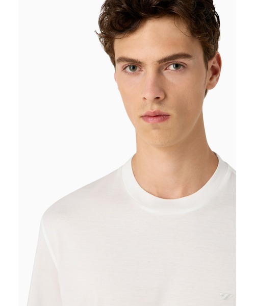EMPORIO ARMANI(エンポリオアルマーニ)の「【エンポリオ アルマーニ】トラベルエッセンシャル Tシャツ リヨセル混紡ジャージー製(Tシャツ/カットソー・メンズ・ダークカーキ/ネイビー/ホワイト系その他・MEDIUM/X-LARGE/LARGE/SMALL/X-SMALL)」の4枚目の写真