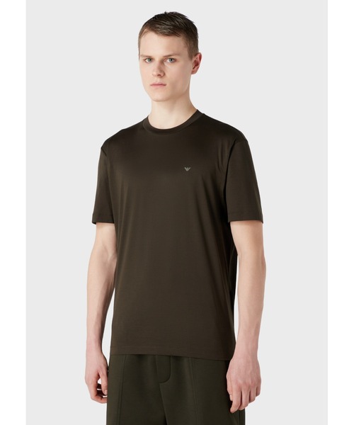EMPORIO ARMANI(エンポリオアルマーニ)の「【エンポリオ アルマーニ】トラベルエッセンシャル Tシャツ リヨセル混紡ジャージー製(Tシャツ/カットソー・メンズ・ダークカーキ/ネイビー/ホワイト系その他・MEDIUM/X-LARGE/LARGE/SMALL/X-SMALL)」の9枚目の写真