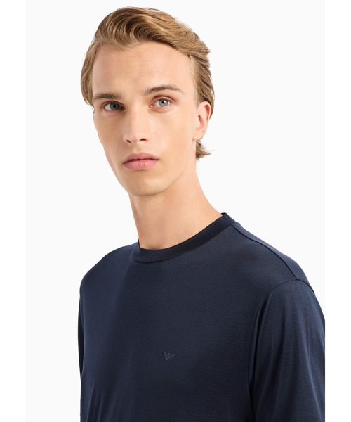 EMPORIO ARMANI(エンポリオアルマーニ)の「【エンポリオ アルマーニ】トラベルエッセンシャル Tシャツ リヨセル混紡ジャージー製(Tシャツ/カットソー・メンズ・ダークカーキ/ネイビー/ホワイト系その他・MEDIUM/X-LARGE/LARGE/SMALL/X-SMALL)」の16枚目の写真