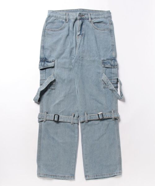 Burner(バーナー)の「【OKUOKU 0909】ベルトデザイン / ルーズ / デニム oku-bottom-706280745363-40 U(デニムパンツ・メンズ・グレー/ライトブルー・L/M/XL)」の15枚目の写真