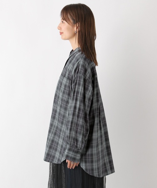 LEPSIM（レプシィム）の「チェックシャツ　908987（シャツ/ブラウス・レディース・ブラウン/ベージュ系その他/グレー・FREE）」の17枚目の写真