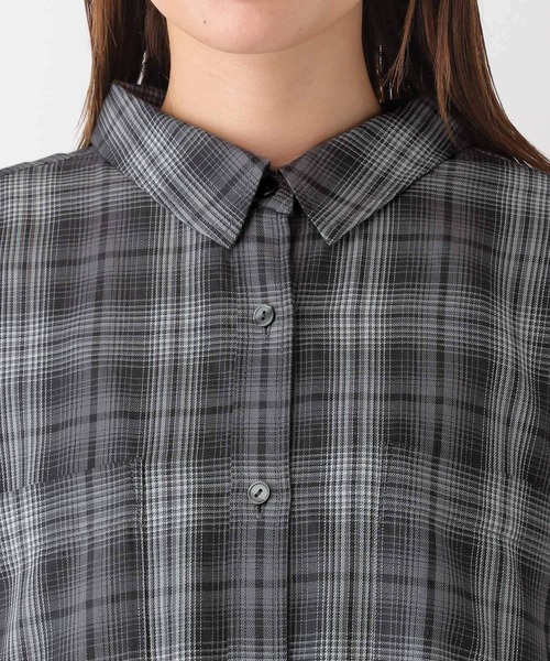 LEPSIM（レプシィム）の「チェックシャツ　908987（シャツ/ブラウス・レディース・ブラウン/ベージュ系その他/グレー・FREE）」の19枚目の写真
