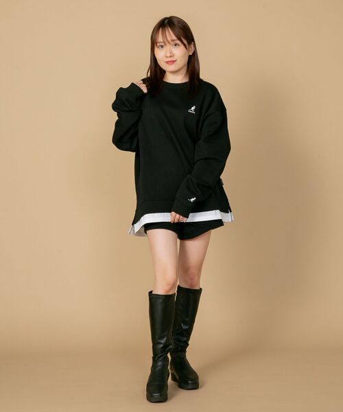 KANGOL(カンゴール)の「【KANGOL/カンゴール】フェイクレイヤード バックプリント ワンポイント刺繍 ビッグシルエット 裏起毛 クルースウェット トレーナー(スウェット・メンズ・ホワイト/ブルー/ブラック・X-LARGE/LARGE/MEDIUM)」の19枚目の写真