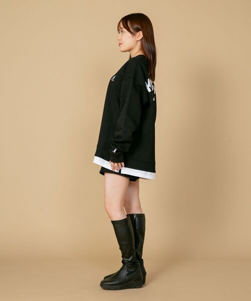 KANGOL(カンゴール)の「【KANGOL/カンゴール】フェイクレイヤード バックプリント ワンポイント刺繍 ビッグシルエット 裏起毛 クルースウェット トレーナー(スウェット・メンズ・ホワイト/ブルー/ブラック・X-LARGE/LARGE/MEDIUM)」の21枚目の写真