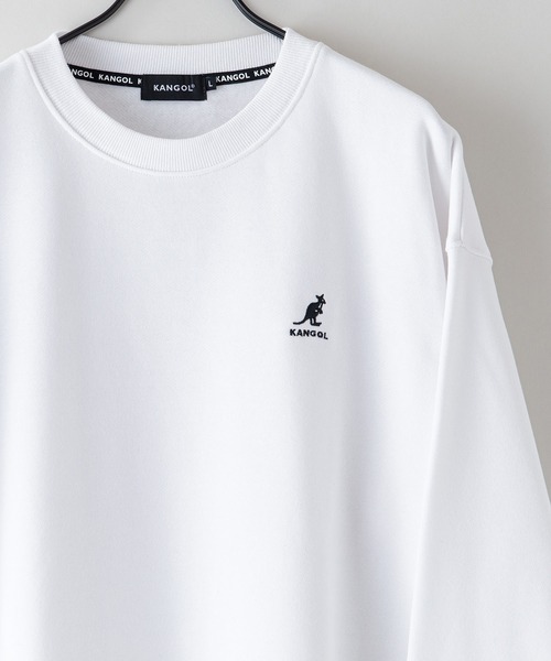 KANGOL(カンゴール)の「【KANGOL/カンゴール】フェイクレイヤード バックプリント ワンポイント刺繍 ビッグシルエット 裏起毛 クルースウェット トレーナー(スウェット・メンズ・ホワイト/ブルー/ブラック・X-LARGE/LARGE/MEDIUM)」の5枚目の写真
