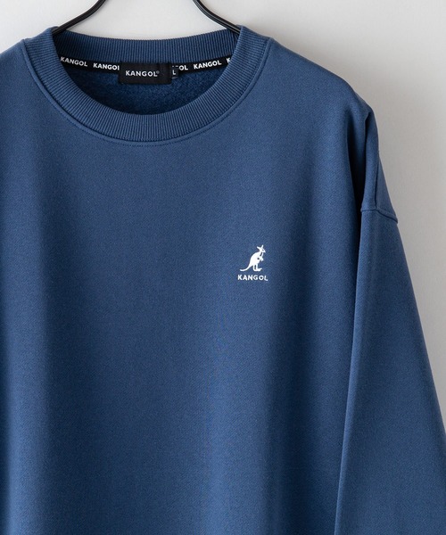 KANGOL(カンゴール)の「【KANGOL/カンゴール】フェイクレイヤード バックプリント ワンポイント刺繍 ビッグシルエット 裏起毛 クルースウェット トレーナー(スウェット・メンズ・ホワイト/ブルー/ブラック・X-LARGE/LARGE/MEDIUM)」の9枚目の写真