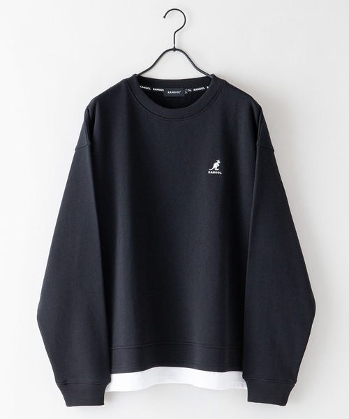 KANGOL(カンゴール)の「【KANGOL/カンゴール】フェイクレイヤード バックプリント ワンポイント刺繍 ビッグシルエット 裏起毛 クルースウェット トレーナー(スウェット・メンズ・ホワイト/ブルー/ブラック・X-LARGE/LARGE/MEDIUM)」の6枚目の写真
