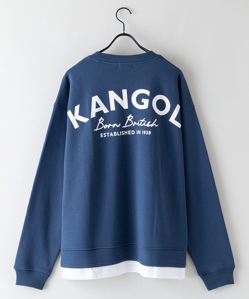 KANGOL(カンゴール)の「【KANGOL/カンゴール】フェイクレイヤード バックプリント ワンポイント刺繍 ビッグシルエット 裏起毛 クルースウェット トレーナー(スウェット・メンズ・ホワイト/ブルー/ブラック・X-LARGE/LARGE/MEDIUM)」の17枚目の写真