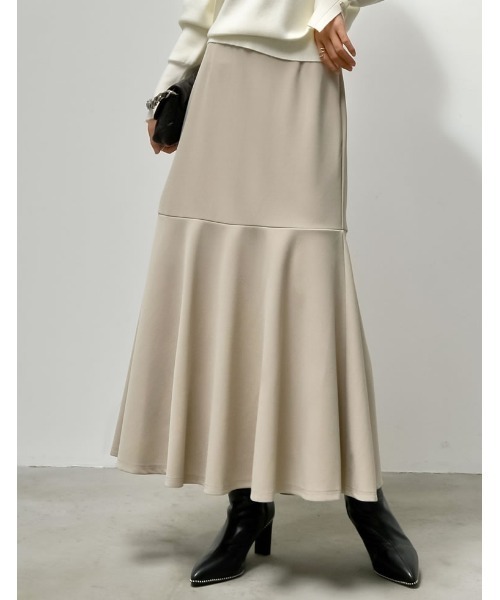 Re:EDIT（リエディ）の「[低身長/高身長サイズ有][イージーケア]カットジョーゼットハイウエストマーメイドスカート（スカート・レディース・モカ/ブラック/チャコールグレー/ホワイト/ベージュ/アイボリー系・MEDIUM/SHORT/LARGE/TALL）」の6枚目の写真