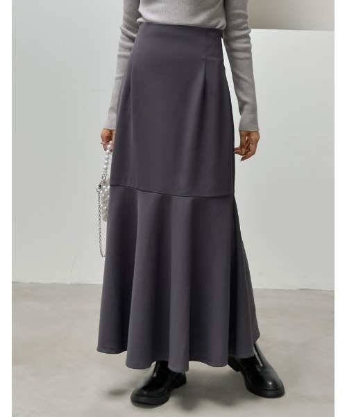 Re:EDIT（リエディ）の「[低身長/高身長サイズ有][イージーケア]カットジョーゼットハイウエストマーメイドスカート（スカート・レディース・モカ/ブラック/チャコールグレー/ホワイト/ベージュ/アイボリー系・MEDIUM/SHORT/LARGE/TALL）」の4枚目の写真