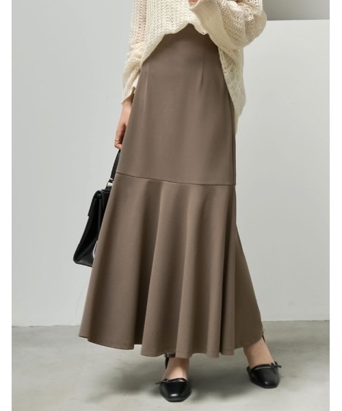 Re:EDIT（リエディ）の「[低身長/高身長サイズ有][イージーケア]カットジョーゼットハイウエストマーメイドスカート（スカート・レディース・モカ/ブラック/チャコールグレー/ホワイト/ベージュ/アイボリー系・MEDIUM/SHORT/LARGE/TALL）」の5枚目の写真