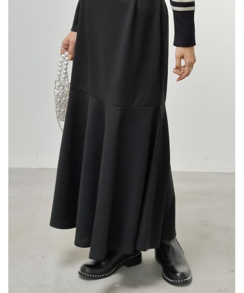 Re:EDIT（リエディ）の「[低身長/高身長サイズ有][イージーケア]カットジョーゼットハイウエストマーメイドスカート（スカート・レディース・モカ/ブラック/チャコールグレー/ホワイト/ベージュ/アイボリー系・MEDIUM/SHORT/LARGE/TALL）」の7枚目の写真