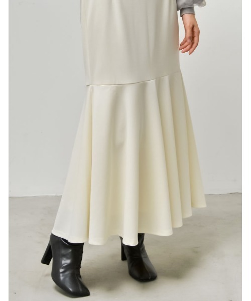 Re:EDIT（リエディ）の「[低身長/高身長サイズ有][イージーケア]カットジョーゼットハイウエストマーメイドスカート（スカート・レディース・モカ/ブラック/チャコールグレー/ホワイト/ベージュ/アイボリー系・MEDIUM/SHORT/LARGE/TALL）」の11枚目の写真
