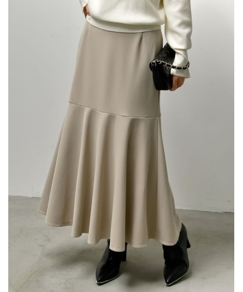 Re:EDIT（リエディ）の「[低身長/高身長サイズ有][イージーケア]カットジョーゼットハイウエストマーメイドスカート（スカート・レディース・モカ/ブラック/チャコールグレー/ホワイト/ベージュ/アイボリー系・MEDIUM/SHORT/LARGE/TALL）」の15枚目の写真
