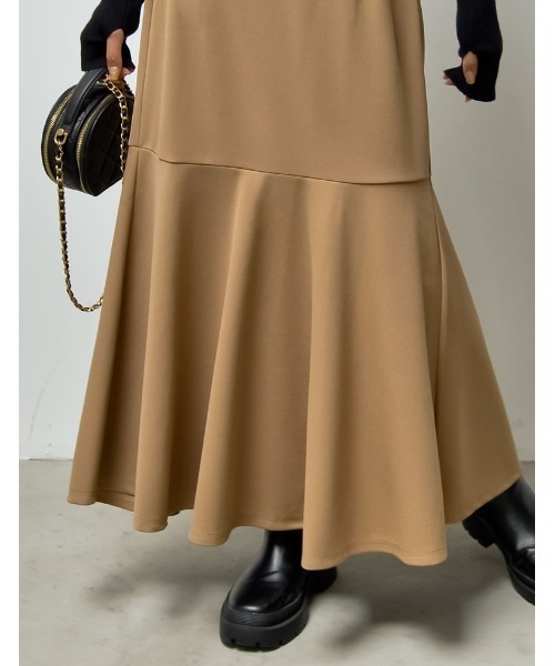 Re:EDIT（リエディ）の「[低身長/高身長サイズ有][イージーケア]カットジョーゼットハイウエストマーメイドスカート（スカート・レディース・モカ/ブラック/チャコールグレー/ホワイト/ベージュ/アイボリー系・MEDIUM/SHORT/LARGE/TALL）」の19枚目の写真