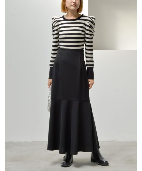 Re:EDIT（リエディ）の「[低身長/高身長サイズ有][イージーケア]カットジョーゼットハイウエストマーメイドスカート（スカート・レディース・モカ/ブラック/チャコールグレー/ホワイト/ベージュ/アイボリー系・MEDIUM/SHORT/LARGE/TALL）」の8枚目の写真