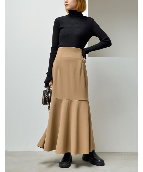 Re:EDIT（リエディ）の「[低身長/高身長サイズ有][イージーケア]カットジョーゼットハイウエストマーメイドスカート（スカート・レディース・モカ/ブラック/チャコールグレー/ホワイト/ベージュ/アイボリー系・MEDIUM/SHORT/LARGE/TALL）」の20枚目の写真