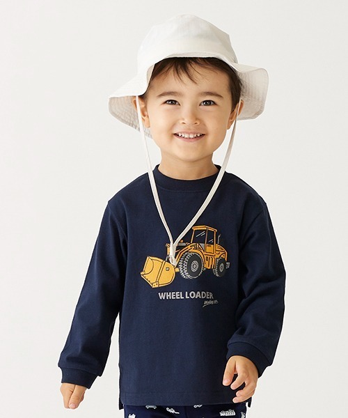 petit main（プティマイン）の「【プティプラ】ＢＯＹＳ長袖Ｔシャツ（Tシャツ/カットソー・キッズ・ライトグレー/レッド/ネイビー/モスグリーン/アイボリー/マルチ/ブルー/トップグレー/オフホワイト/グリーン・120cm/130cm/110cm/100cm/80ｃｍ/90cm）」の7枚目の写真