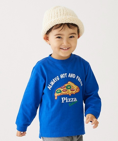 petit main（プティマイン）の「【プティプラ】ＢＯＹＳ長袖Ｔシャツ（Tシャツ/カットソー・キッズ・ライトグレー/レッド/ネイビー/モスグリーン/アイボリー/マルチ/ブルー/トップグレー/オフホワイト/グリーン・120cm/130cm/110cm/100cm/80ｃｍ/90cm）」の8枚目の写真